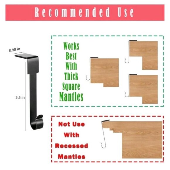 4 Pack Christmas Stockings Holder Hanger,Metal Hooks for Hanging Christmas Decor - Picture 2 of 7